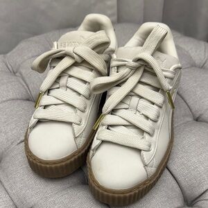 Women's White Sneakers with Tan Sole